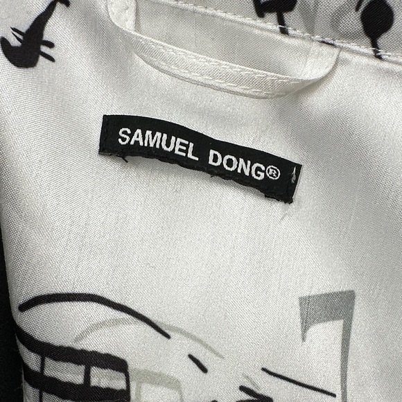 Samuel Dong trench coat White Music Note Print size petite - Picture 7 of 9